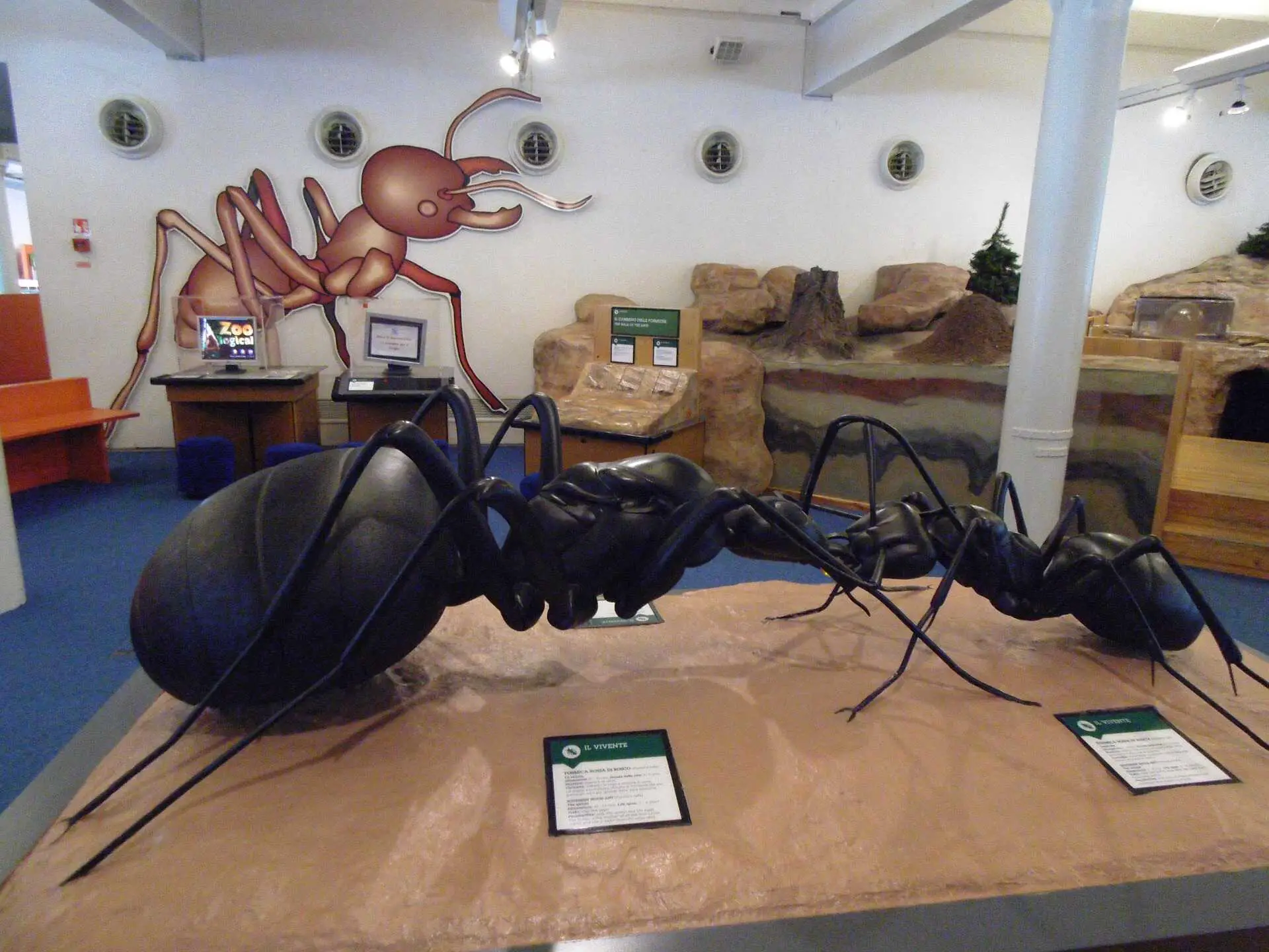 A realistic module of a ant but made dog-sized.